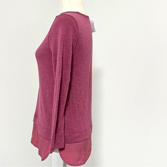 NWT J. Crew Mercantile Slub Knit Long Sleeve Top Blouse Silky Hem XS Rose Mauve - Picture 6 of 10